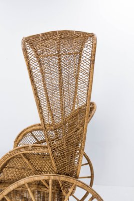 Asian Wicker and Bamboo Rickshaw, Mid-20th Century-RIU-1142210