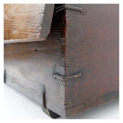 Asian Wooden Chest with Decorative Fittings-JG-1787239