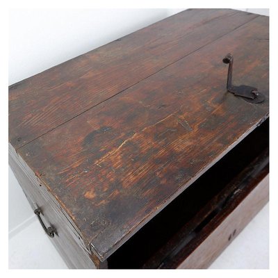 Asian Wooden Chest with Decorative Fittings-JG-1787239