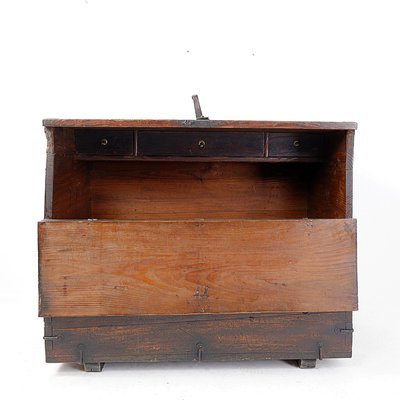 Asian Wooden Chest with Decorative Fittings-NYF-2019262