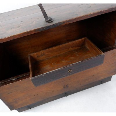 Asian Wooden Chest with Decorative Fittings-JG-1787239