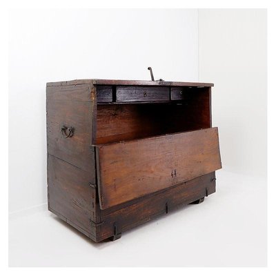 Asian Wooden Chest with Decorative Fittings-JG-1787239