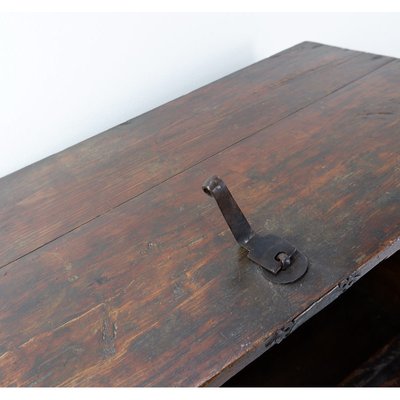 Asian Wooden Chest with Decorative Fittings-JG-1786330