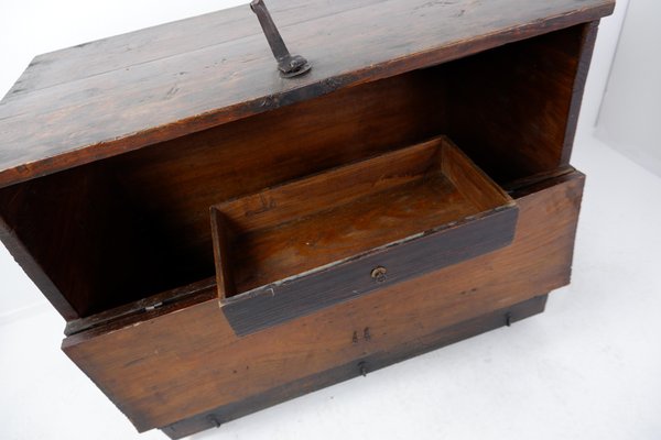 Asian Wooden Chest with Decorative Fittings-NYF-2019262