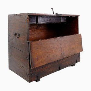 Asian Wooden Chest with Decorative Fittings-JG-1787239