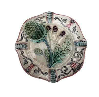 Asparagus and Artichoke Service Plates, 1880, Set of 7-EUT-1723617