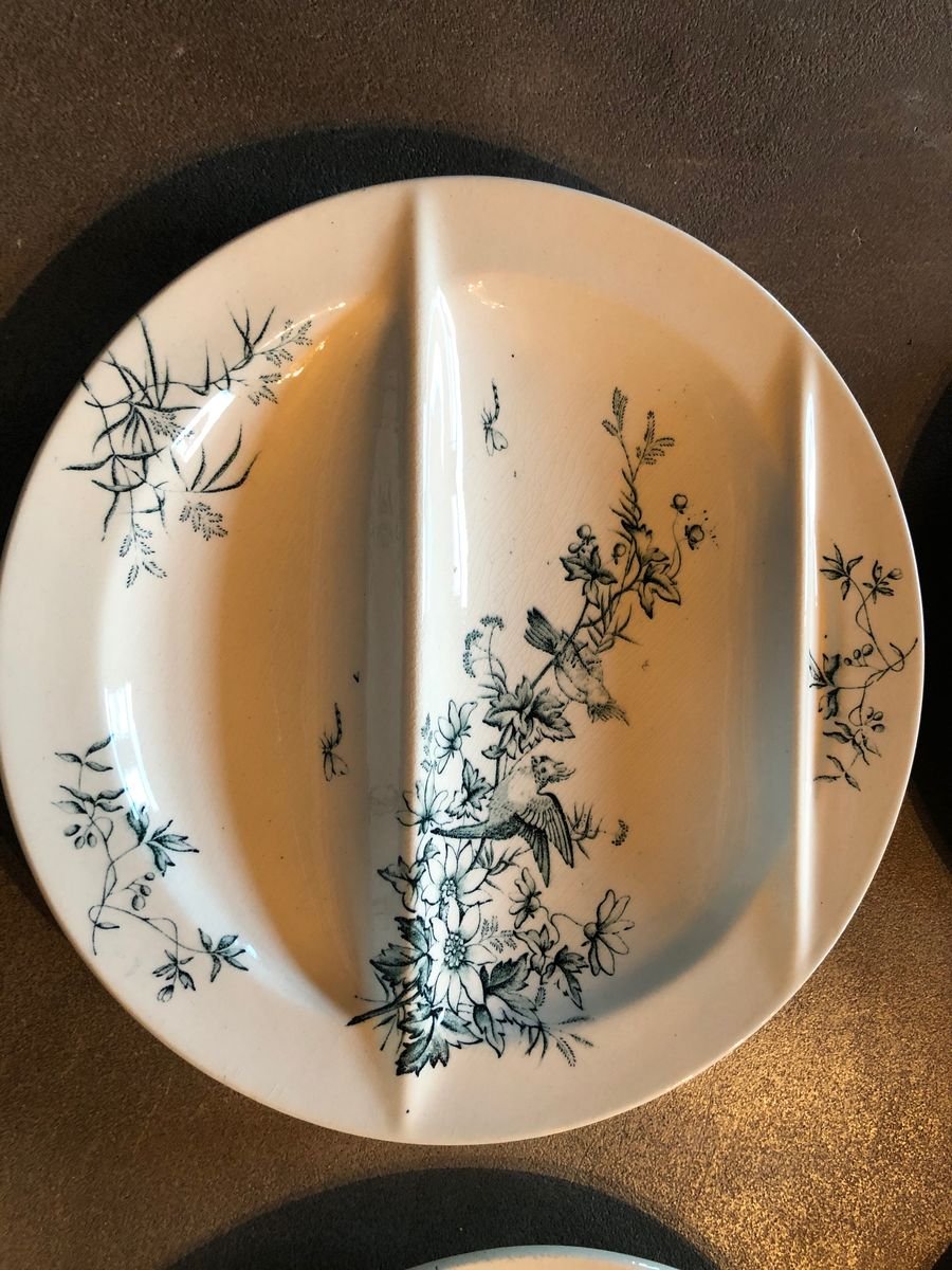 Asparagus Plates from Longwy, 1960s, Set of 4