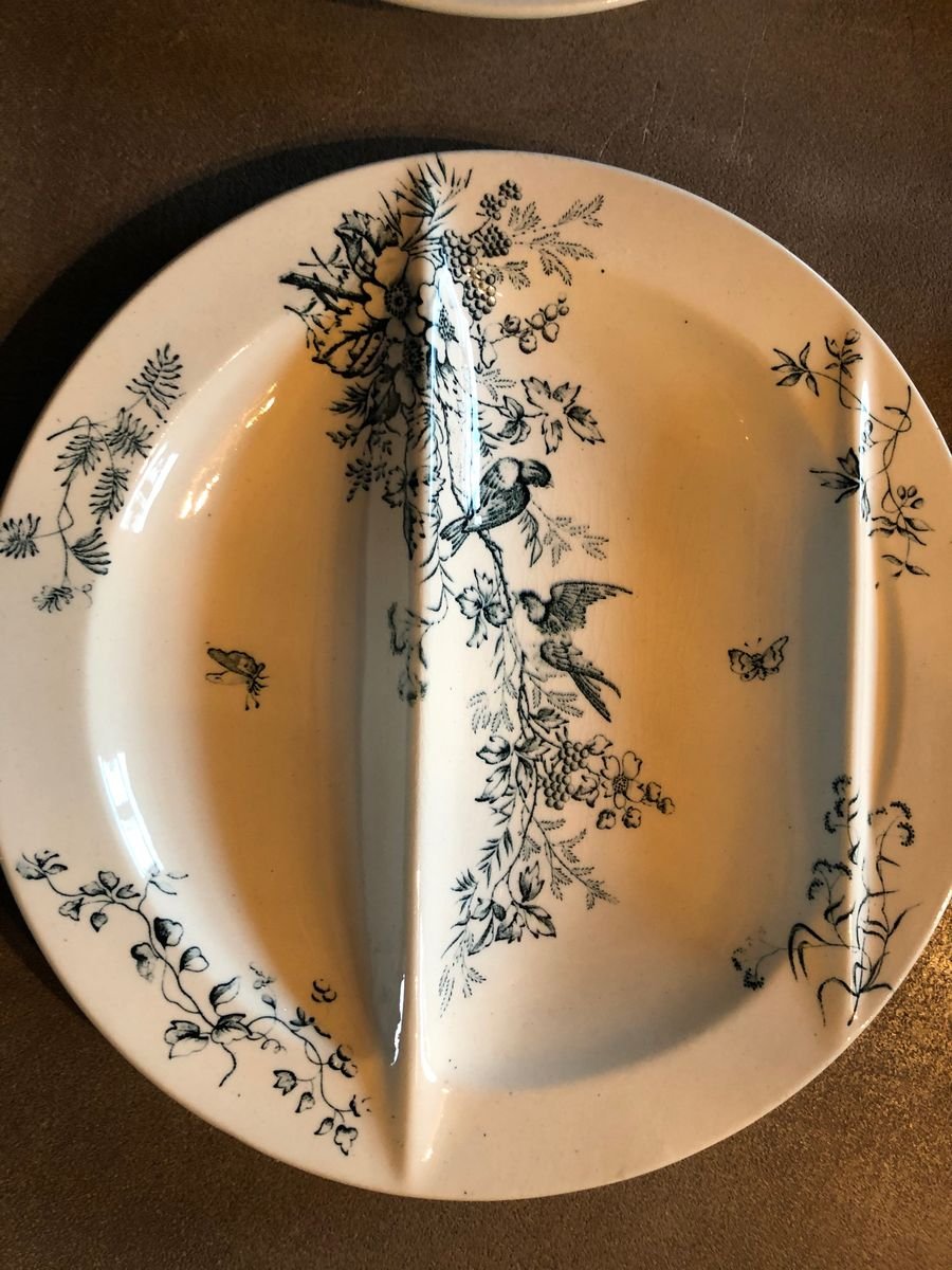 Asparagus Plates from Longwy, 1960s, Set of 4