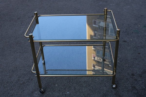 Asymmetric Bar Trolley in Solid Brass, 1970s-EH-753750