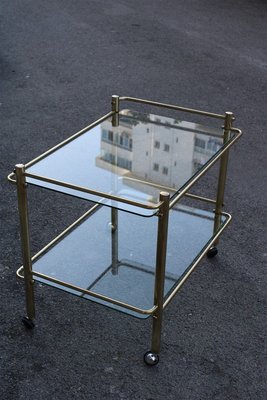 Asymmetric Bar Trolley in Solid Brass, 1970s-EH-753750