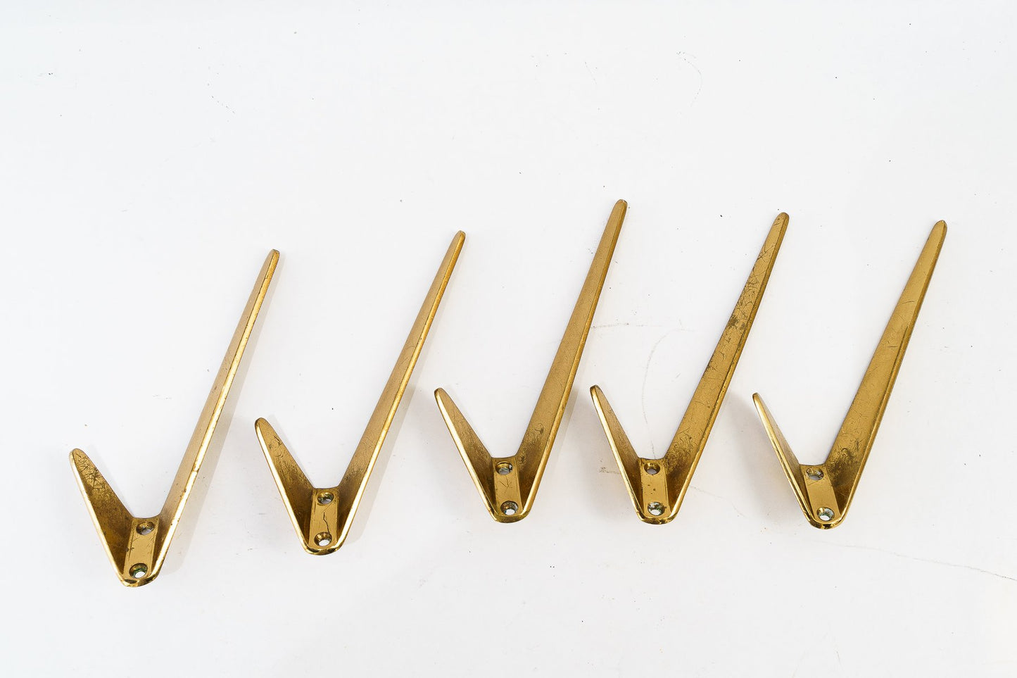 Asymmetric Wall Hooks from Hertha Baller, Austria, 1950s, Set of 5