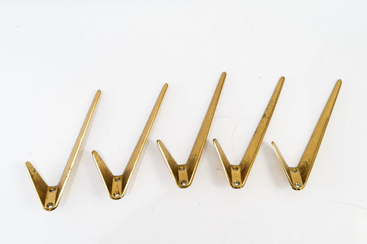 Asymmetric Wall Hooks from Hertha Baller, Austria, 1950s, Set of 5