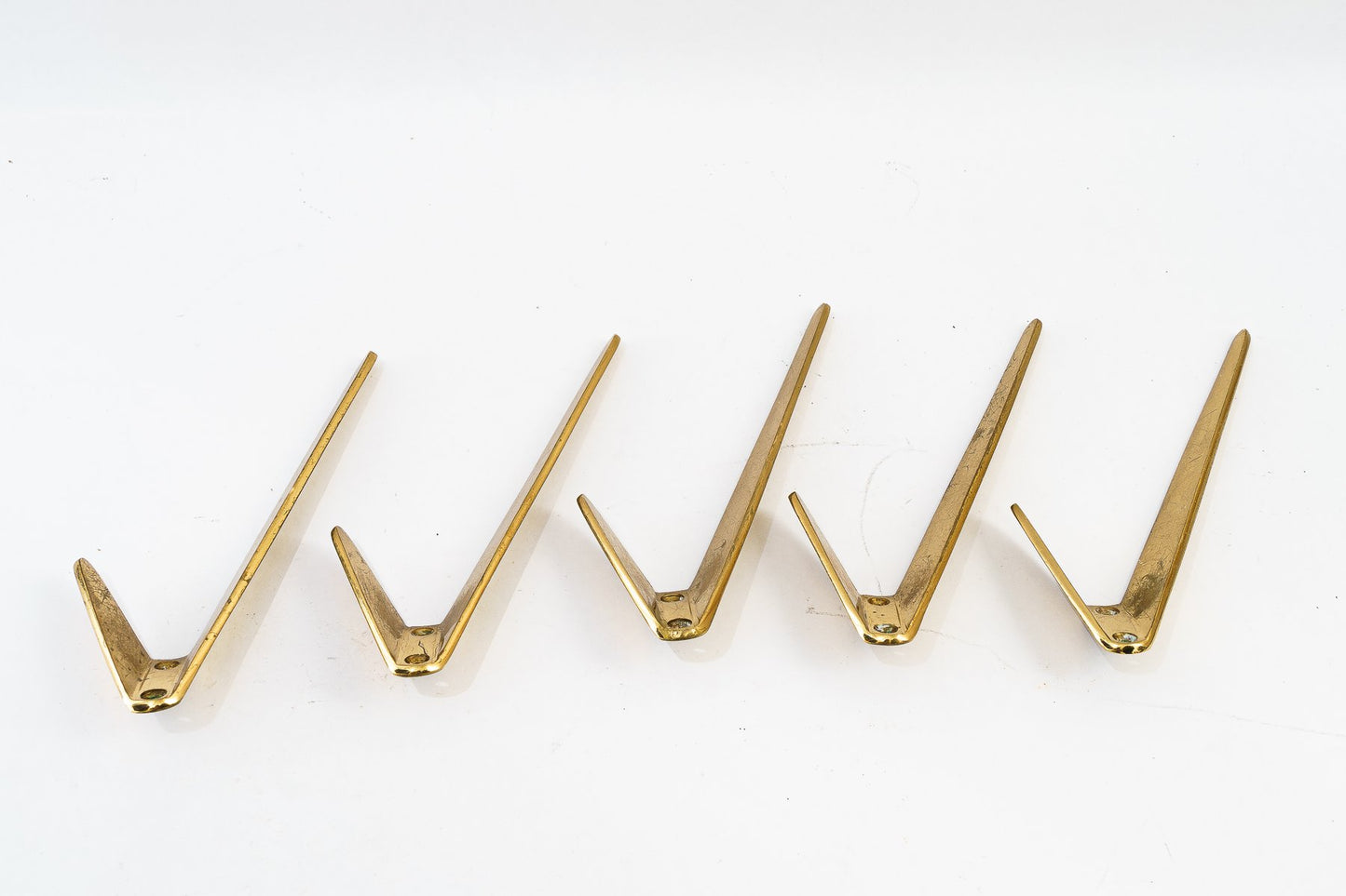 Asymmetric Wall Hooks from Hertha Baller, Austria, 1950s, Set of 5