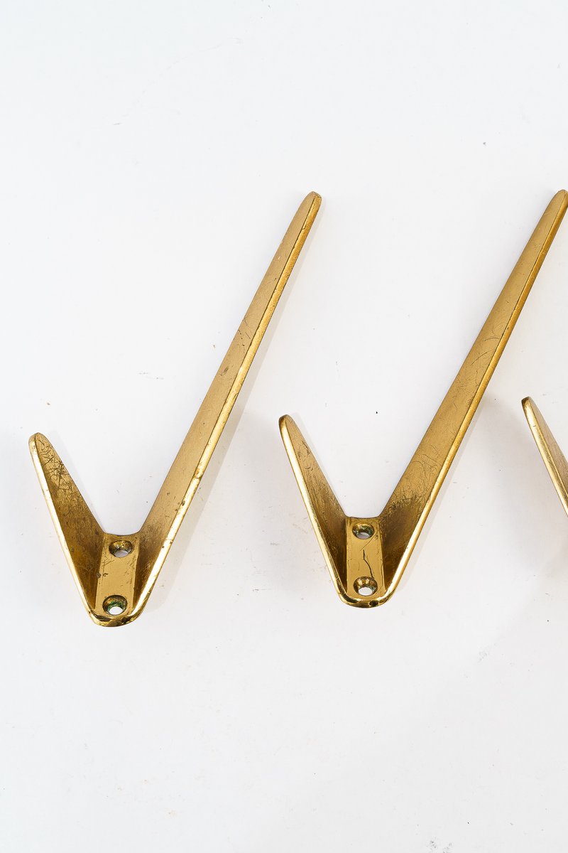 Asymmetric Wall Hooks from Hertha Baller, Austria, 1950s, Set of 5