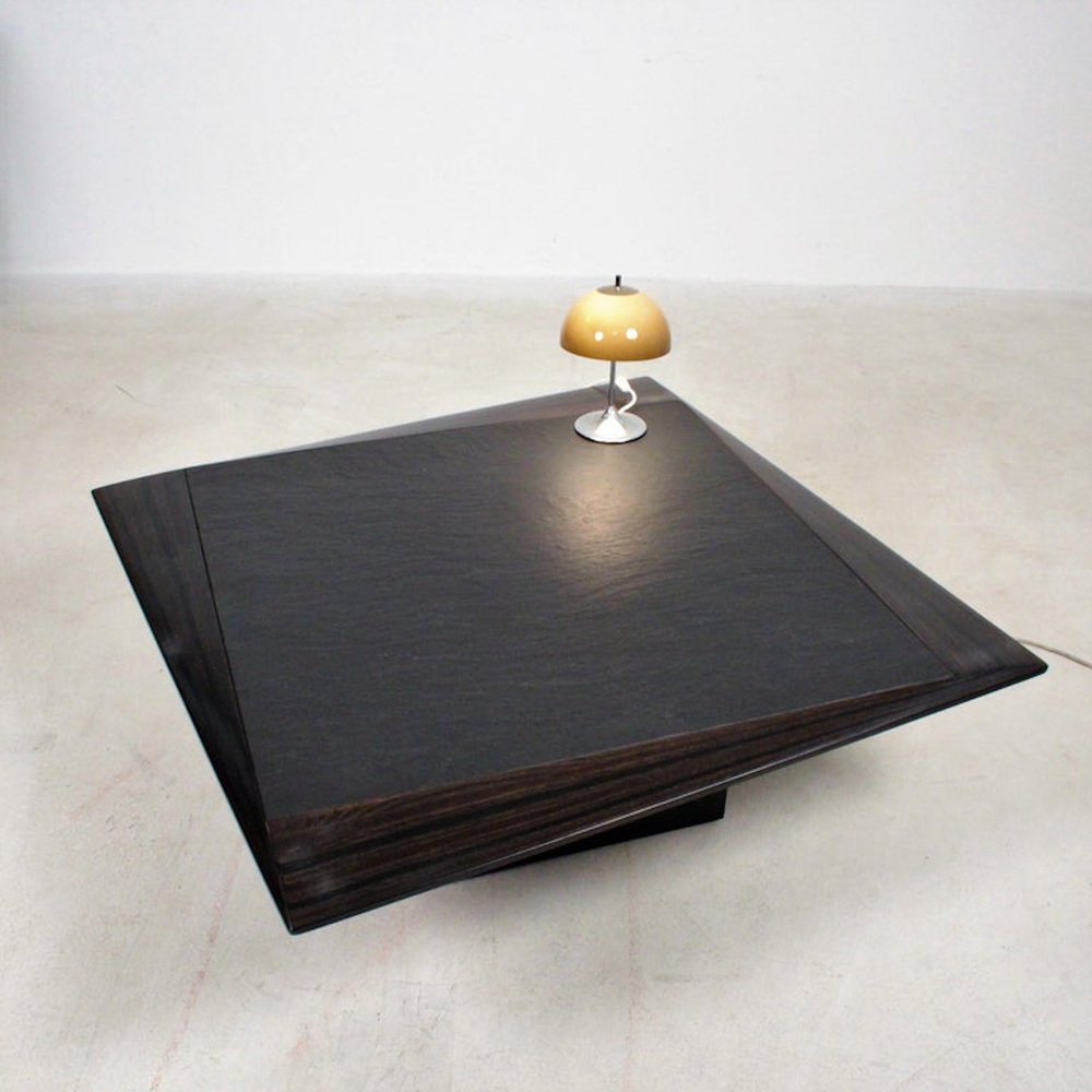 Asymmetrical Coffee Table by Tobia Scarpa, Ebène, Italy, 1970s