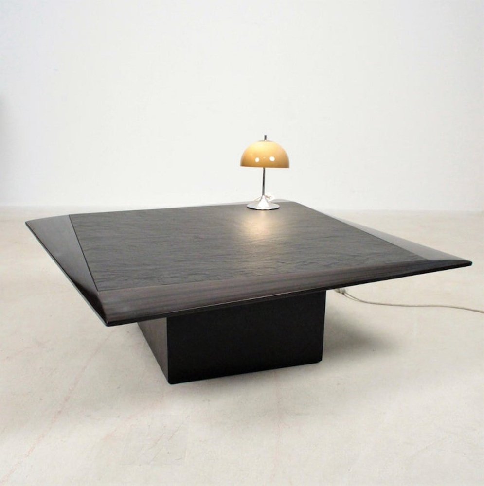 Asymmetrical Coffee Table by Tobia Scarpa, Ebène, Italy, 1970s