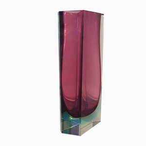 Asymmetrical Sommerso Murano Glass Block Vase, 1960s-QDP-1073109