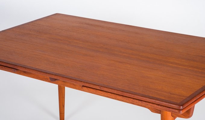 AT-312 Dining Table in Teak by Hans J. Wegner for Andreas Tuck, Denmark, 1950s-ZGQ-1289902