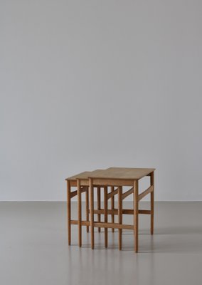 AT-40 Nesting Tables attributed to Hans J. Wegner for Andreas Tuck, Denmark, 1960s, Set of 3-WRF-1741924