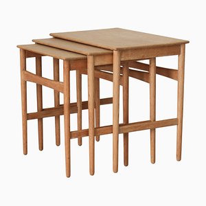 AT-40 Nesting Tables attributed to Hans J. Wegner for Andreas Tuck, Denmark, 1960s, Set of 3-WRF-1741924