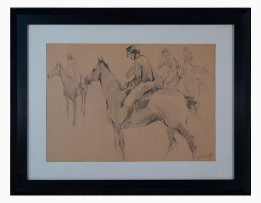 At the Races, 1970s, Drawing on Paper