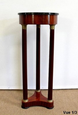 Athenian Empire Style Sellette Table in Mahogany and Marble, Early 20th Century-RVK-1001672