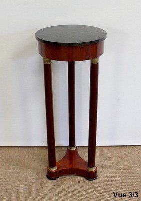 Athenian Empire Style Sellette Table in Mahogany and Marble, Early 20th Century-RVK-1001672