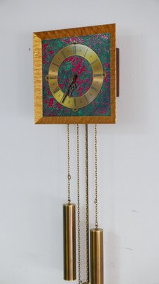 Atlanta Exclusive Wall Clock in Enamel & Gold Plating from Hermle, Germany, 1970s-KK-1765888