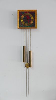 Atlanta Exclusive Wall Clock in Enamel & Gold Plating from Hermle, Germany, 1970s-KK-1765888