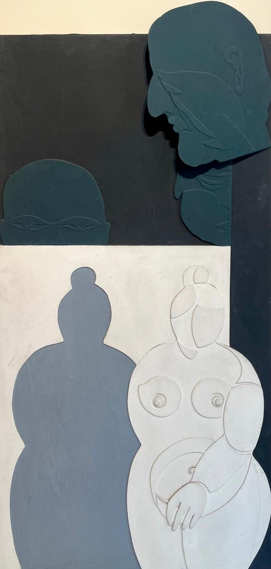 Attilio Lunardi, Material Work, Painting Susanna and the Elders, 1970s, Acrylic