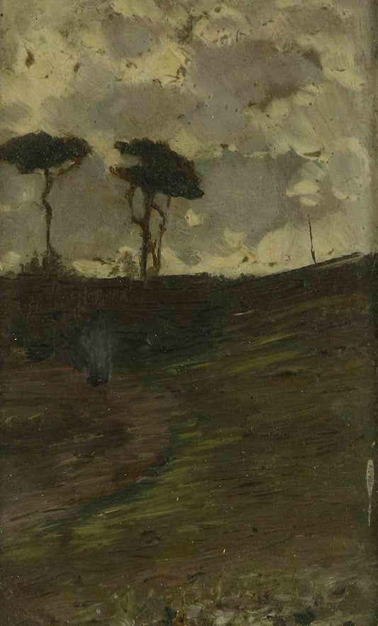 Attilio Pratella, Landscape, Oil Painting, Early 20th Century