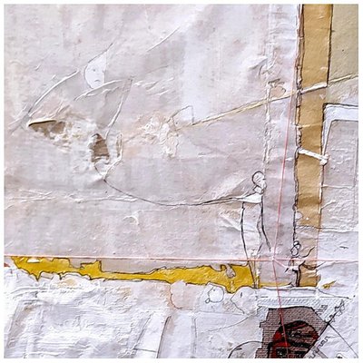 Audrey Margeridon, Nouveau Copain, 2022, Ink & Collage on Canvas-CHG-1421919