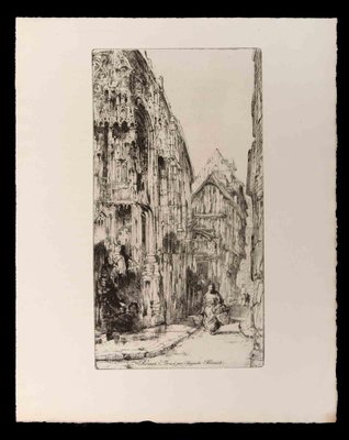 Auguste Brouet, Rouen, Original Etching, Early 20th-Century-ZCI-1194569