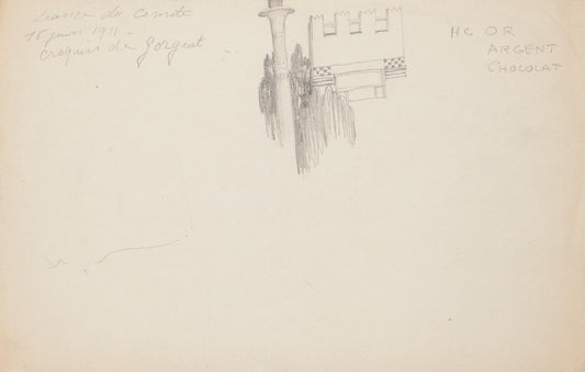 Auguste François-Marie Gorguet - Castel - Original Pencil on Paper - Early 20th Century