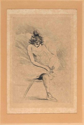 Auguste Legrand, The Ballerina, Original B/W Etching, 1900s-ZCI-1300589