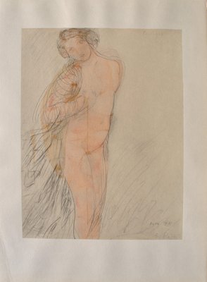 Auguste Rodin, Young Half-Naked Model, Engraving-KHH-2023033