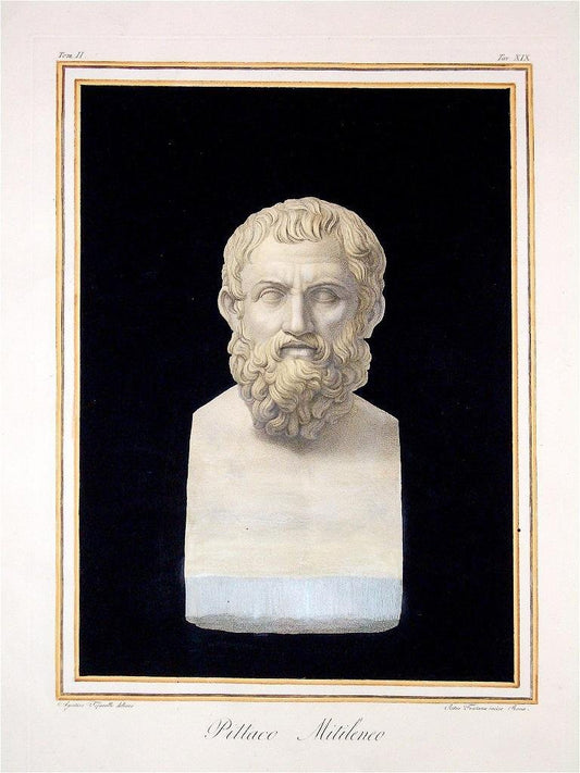 Augustine Tofanelli, Pittacus Mitileneo, Original Etching, 1821