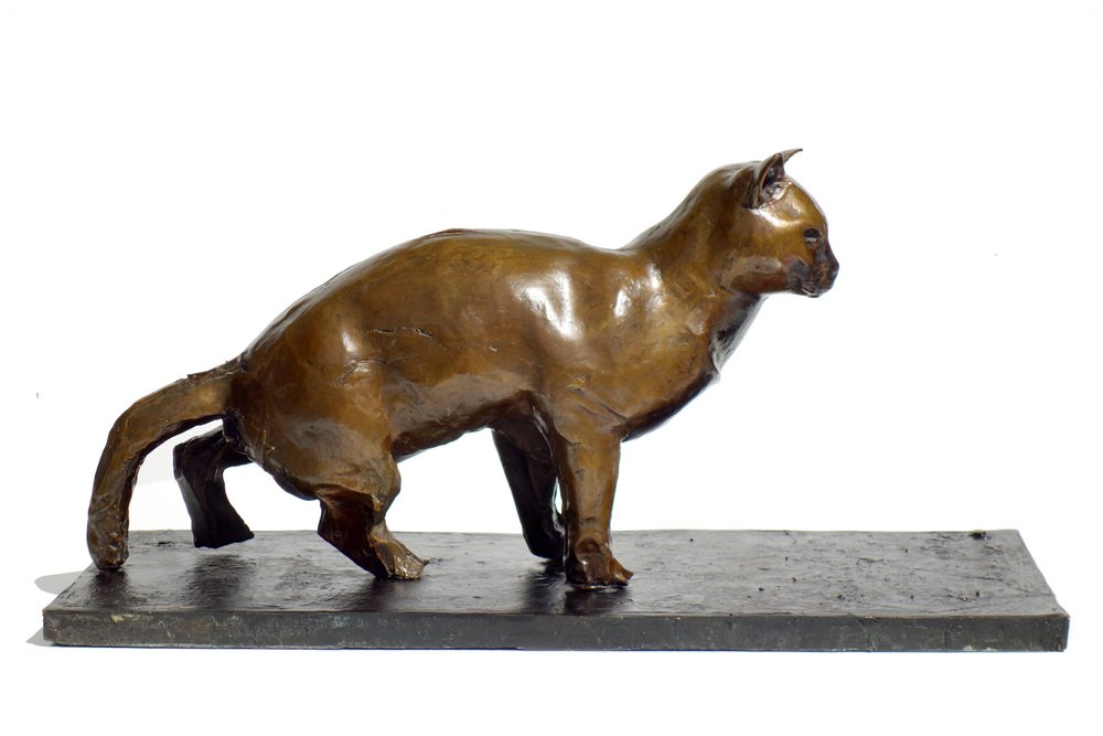 Augusto Perez, Cat Sculpture, 1970s, Bronze