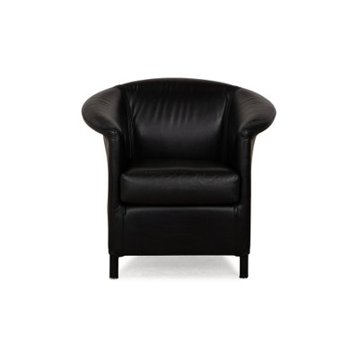 Aura Leather Armchair Set in Black from Wittmann, Set of 2-RQW-2036345