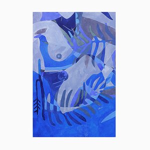 Aurélie Trabaud, Abstrait Nu No.10 - Blue, 2022, Watercolor & Gouache-ZHZ-1753896