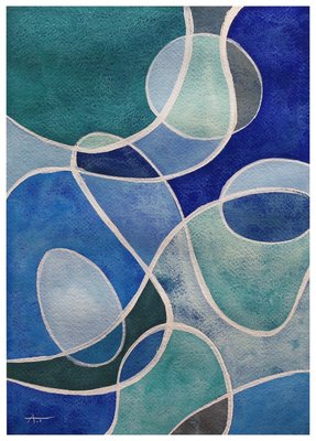 Aurélie Trabaud, L i n e s - Blue note N°2, 2023, Watercolor-ZHZ-1753183