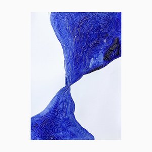 Aurélie Trabaud, Lines - Blue fields, 2023, Acrylic & Ink-ZHZ-1753459