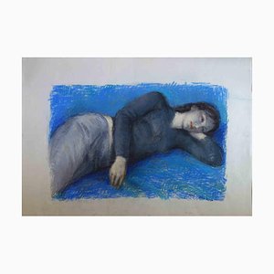 Aurelio Bulzatti, Donna Sdraiata Fondo Blu, Pastel, 2010-ZCI-1775858