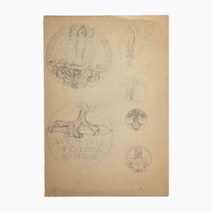 Aurelio Mistruzzi, Study for a Medal, Original Drawing, Mid-20th-Century-ZCI-1163389