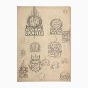 Aurelio Mistruzzi, Study for the Brand, Original Drawing, 20th Century-ZCI-1163395