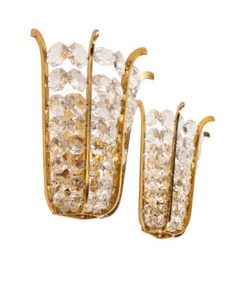 Austria Faceted Crystals & Brass Wall Sconces from Bakalowits, 1960, Set of 2-DEK-1175900