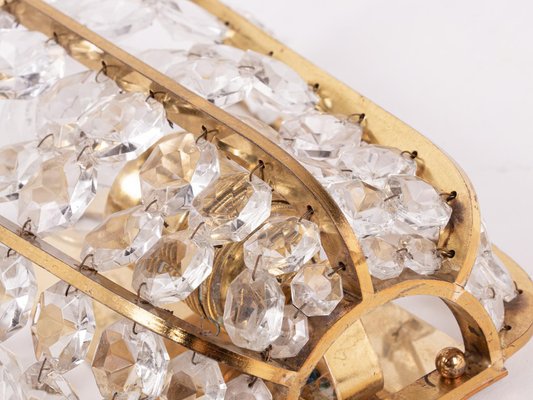 Austria Faceted Crystals & Brass Wall Sconces from Bakalowits, 1960, Set of 2-DEK-1175900