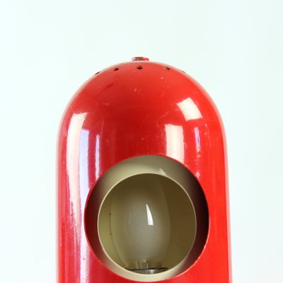 Austria Red & Cream Metal Rocket Table Lamp, 1970s-UL-882502