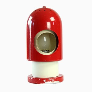 Austria Red & Cream Metal Rocket Table Lamp, 1970s-UL-882502