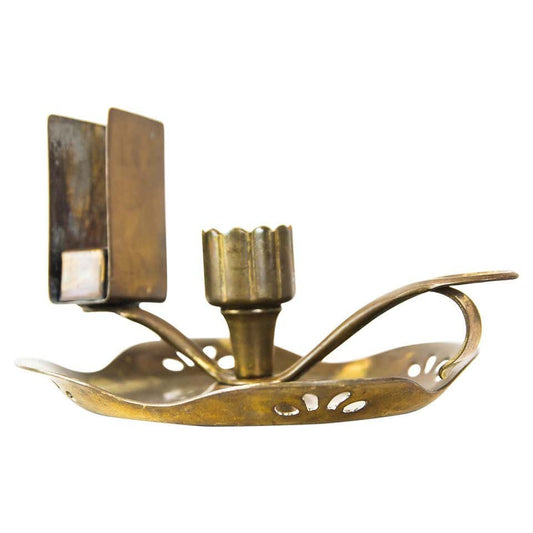 Austrian Art Deco Candleholder with Matchbox Holder for Wine Cellars, 1920s